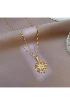 گردنبند استیل ( فولاد ) طلائی زنانه استیل ضد زنگ ESJ - کد 379800865