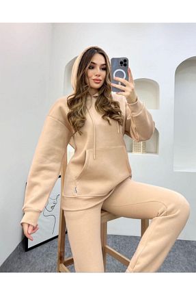 ست بالاتنه و پائین تنه بژ زنانه بافت ANBAR - کد 378971799