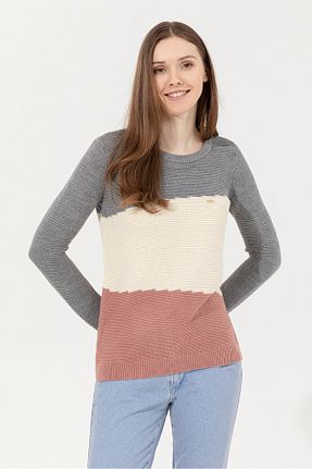 پلیور طوسی زنانه طرح دار U.S. Polo Assn. - کد 344877078