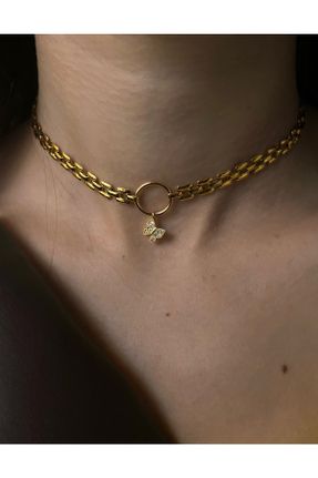 گردنبند جواهر طلائی زنانه روکش طلا کد 379350112