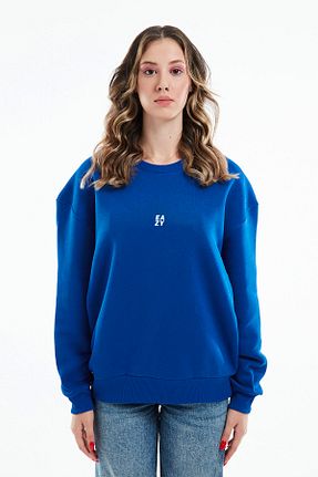 سوئیشرت سرمه ای زنانه چاپی Eazy Co - کد 369327080