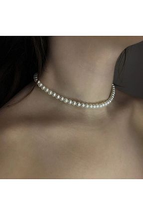 گردنبند جواهر سفید زنانه مروارید CAXBERN - کد 379925585