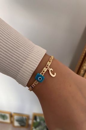دستبند جواهر طلائی زنانه منجق Trendy Butik - کد 380743857