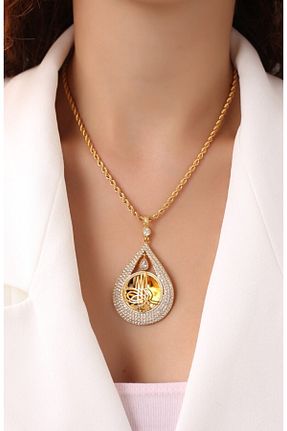 گردنبند جواهر طلائی زنانه روکش طلا kardelen gold imitasyon - کد 381136992