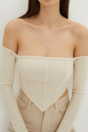 بلوز بژ زنانه ساده Edela - کد 260803559