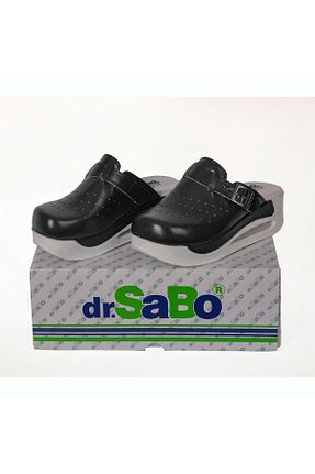 دمپائی مشکی زنانه چرم خالص DR SABO - کد 380587495