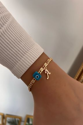 دستبند جواهر طلائی زنانه منجق Trendy Butik - کد 380739842