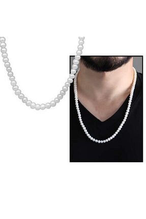 گردنبند جواهر سفید مردانه مروارید EbruHome - کد 78291146