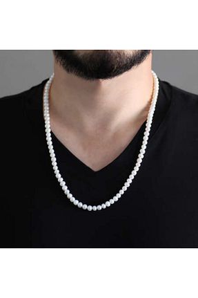 گردنبند جواهر سفید مردانه مروارید EbruHome - کد 78291146