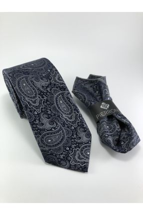 کراوات طوسی مردانه پارچه ای کد 65437431