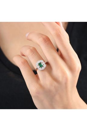 انگشتر نقره سبز زنانه کد 380544222