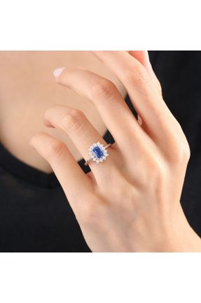 انگشتر نقره آبی زنانه کد 380579436