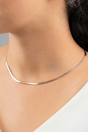گردنبند استیل ( فولاد ) صورتی زنانه استیل ضد زنگ UBUH SHOP - کد 380738112