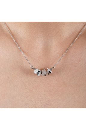 گردنبند جواهر سفید زنانه سنگی کد 348809532