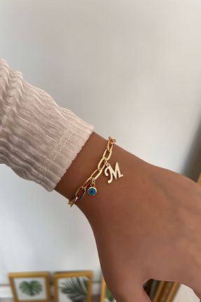 دستبند جواهر طلائی زنانه برنجی Trendy Butik - کد 382490930