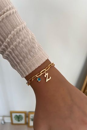 دستبند جواهر طلائی زنانه برنجی Trendy Butik - کد 382531918