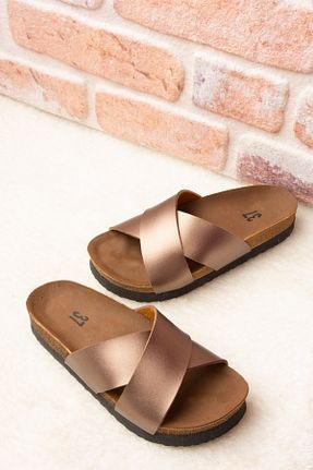 دمپائی متالیک زنانه چرم مصنوعی Fox Shoes - کد 35778017