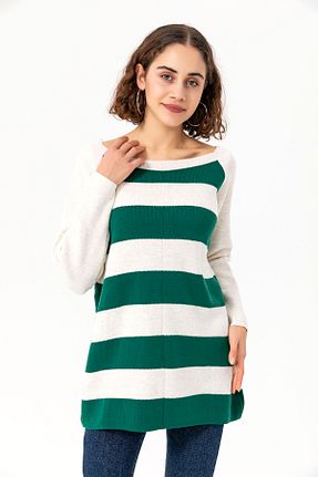 پلیور سبز زنانه اورسایز EtkiModa - کد 381862436