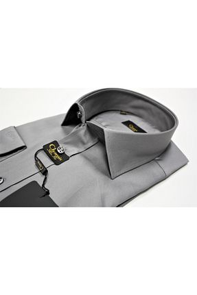 پیراهن طوسی مردانه اسلیم فیت Chamis - کد 382090113
