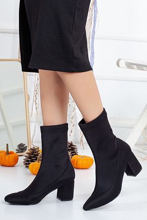 بوت / نیم بوت مشکی زنانه چرم مصنوعی SOFT FASHION - کد 381527894