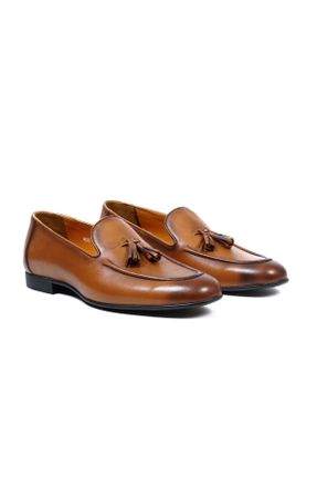کفش کلاسیک قهوه ای مردانه چرم طبیعی پاشنه کوتاه ( 4 - 1 cm ) کد 381611666
