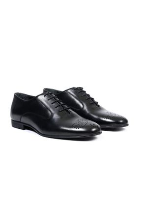 کفش کلاسیک مشکی مردانه چرم طبیعی پاشنه کوتاه ( 4 - 1 cm ) کد 381618915