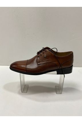 کفش کلاسیک قهوه ای مردانه چرم طبیعی پاشنه کوتاه ( 4 - 1 cm ) پاشنه ساده کد 382070231
