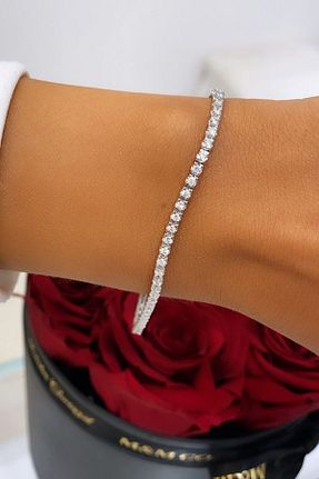 دستبند الماس سفید IF Crystal Diamond Zirconia - کد 50495723