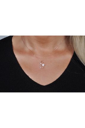 گردنبند نقره صورتی زنانه 925 عیار EZİLA SİLVER - کد 382568971