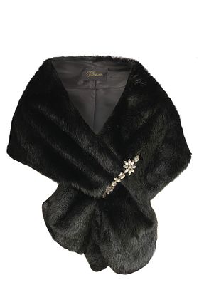 دستمال گردن مشکی زنانه اکریلیک FUREVER FASHION - کد 383667909