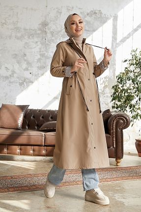 ترنچکت حجاب بژ زنانه پنبه پلی استر InStyle - کد 384063245