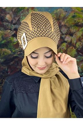 روسری قهوه ای ساده BUTİKAMBAR - کد 384318855