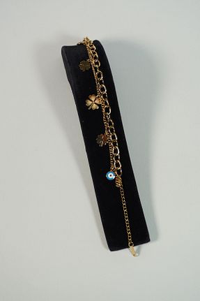 دستبند استیل (فولاد) طلائی زنانه استیل (فولاد) ZEY - کد 384477184
