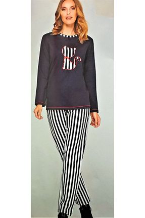 ست لباس راحتی سرمه ای زنانه پنبه ای Marilyn Pijama - کد 382983386
