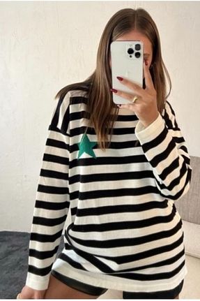 پلیور رنگی زنانه اورسایز gurbets lina - کد 383736063