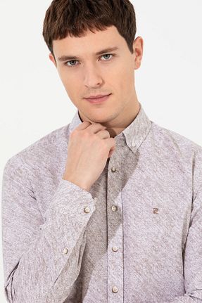 پیراهن قهوه ای مردانه رگولار Pierre Cardin - کد 379210820