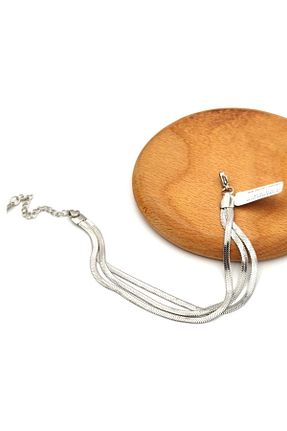 دستبند استیل (فولاد) سفید زنانه استیل (فولاد) Güler Yüzlü Silver - کد 384420560