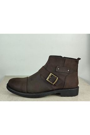 بوت / نیم بوت قهوه ای مردانه چرم خالص OKAN ST - کد 382978736