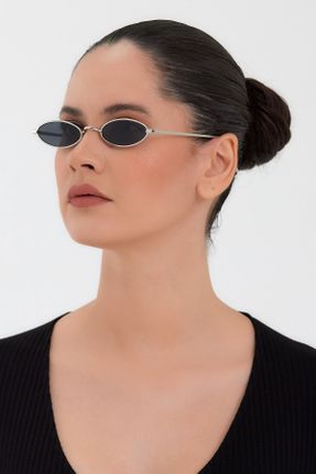 عینک آفتابی زنانه 50 UV400 فلزی مات بیضی کد 384135367
