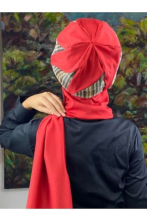 روسری قرمز ساده BUTİKAMBAR - کد 384317080