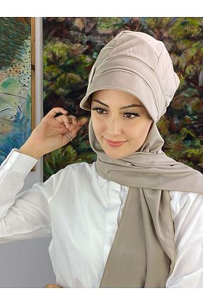 روسری طوسی ساده BUTİKAMBAR - کد 384318632
