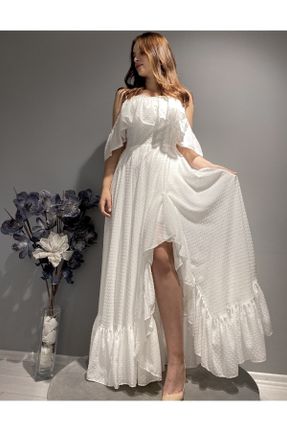 لباس سفید زنانه بافتنی بند دار کد 184099455