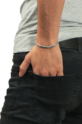 دستبند جواهر مردانه فلزی کد 384954589