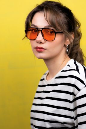 عینک آفتابی مشکی زنانه 54 UV400 استخوان مات هندسی کد 336654606