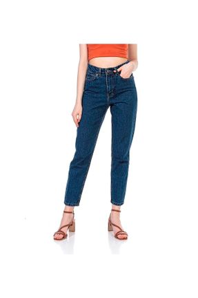 شلوار جین آبی زنانه پاچه کوتاه فاق بلند اورسایز جوان بلند کد 385285991
