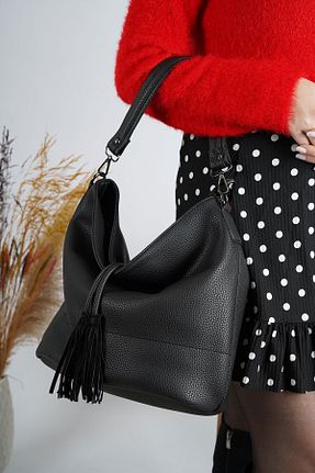 کیف پستچی مشکی زنانه چرم مصنوعی LULE BAGS - کد 385377740