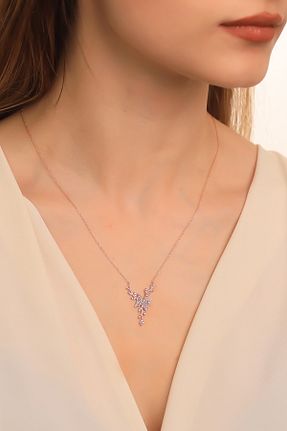 گردنبند نقره صورتی زنانه 925 عیار LINTERNA - کد 384820834