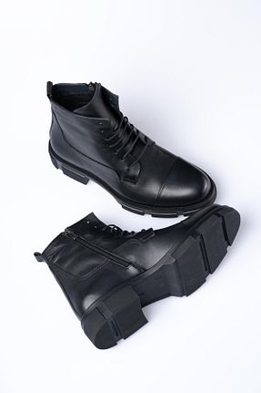 بوت / نیم بوت مشکی مردانه چرم خالص lizshoe - کد 384918505