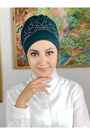 روسری آبی کرپ BUTİKAMBAR - کد 384808492