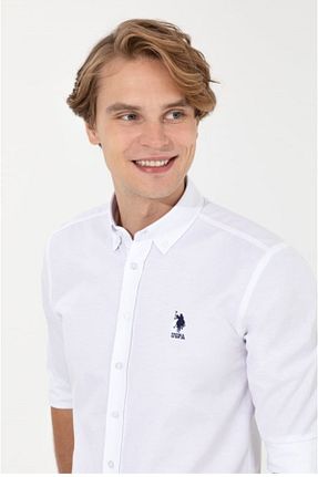 پیراهن سفید مردانه اسلیم فیت U.S. Polo Assn. - کد 386250752